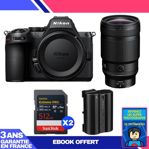 Kit Nikon Z5 II con Objetivo 35mm f/1.2 S y Tarjetas de Memoria Sandisk de 512GB