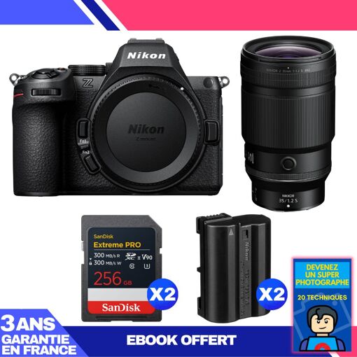 Kit Nikon Z5 II con lente 35mm f/1.2 S + tarjetas SanDisk Extreme PRO UHS-II SDXC (2x 256GB) + baterías Nikon EN-EL15c (2) + ebook 'Conviértete en un Super Fotógrafo'