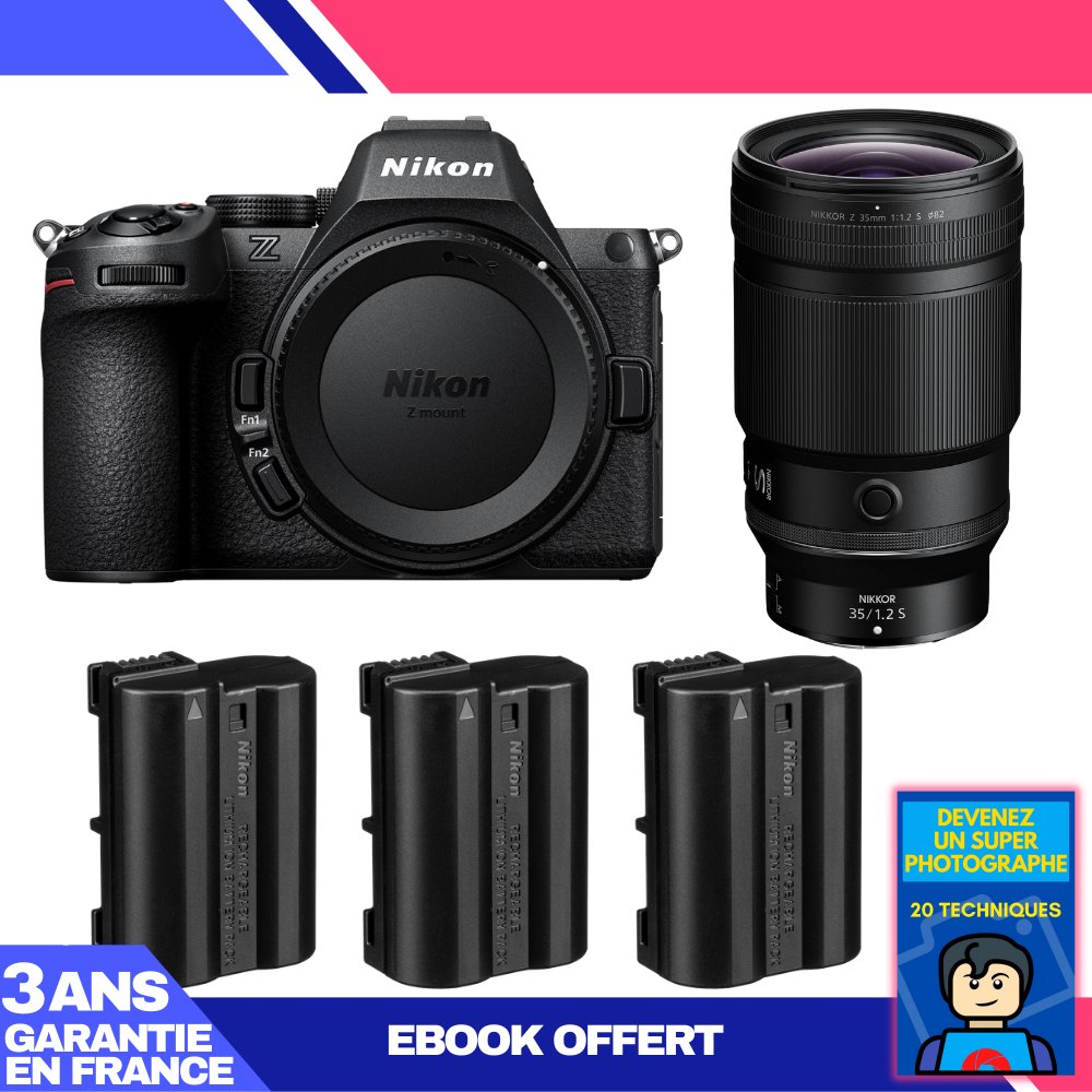 Nikon Z5 II Kit with 35mm f/1.2 S Lens and 3 EN-EL15c Batteries + 'Become a Super Photographer' Ebook