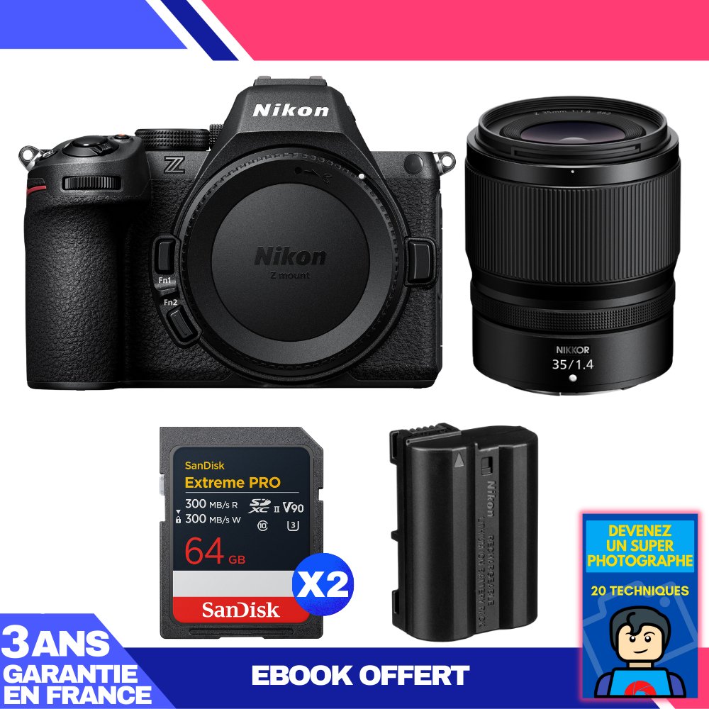 Nikon Z5 II Kit with 35mm f/1.4 Lens + 2x 64GB SanDisk Extreme PRO UHS-II SDXC Cards