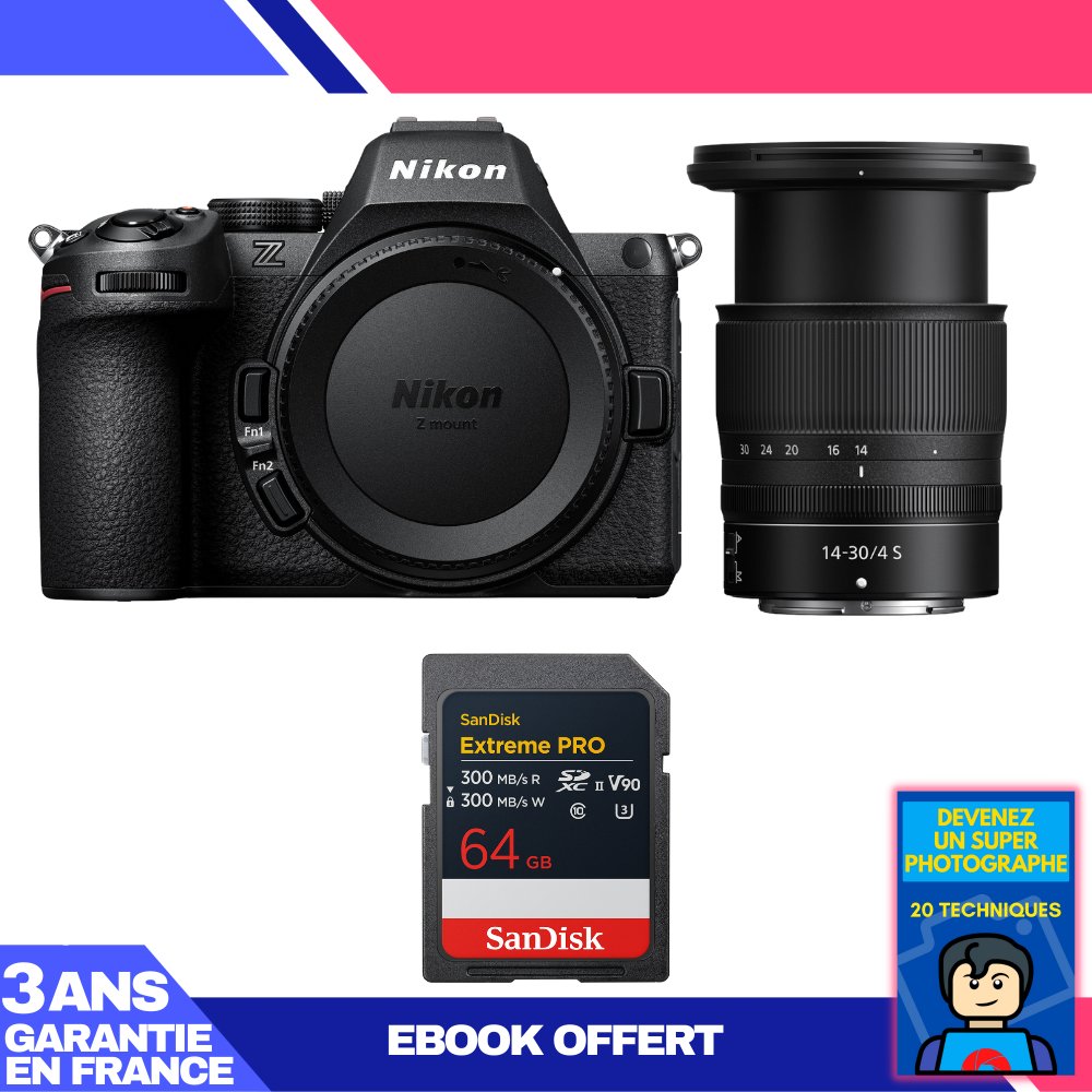 Nikon Z5 II Kit with 14-30mm f/4 S Lens and 64GB SanDisk Extreme PRO UHS-II SDXC