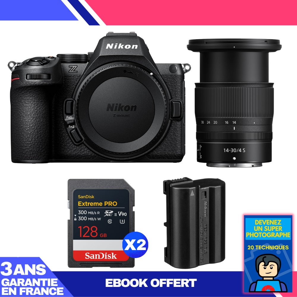 Nikon Z5 II Kit with 14-30mm f/4 S Lens + 2x 128GB SanDisk Extreme PRO UHS-II SDXC Cards