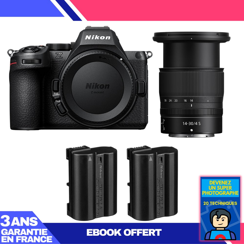 Nikon Z5 II Kit with 14-30mm f/4 S Lens + 2 EN-EL15c Batteries + Ebook: Become a Super Photographer