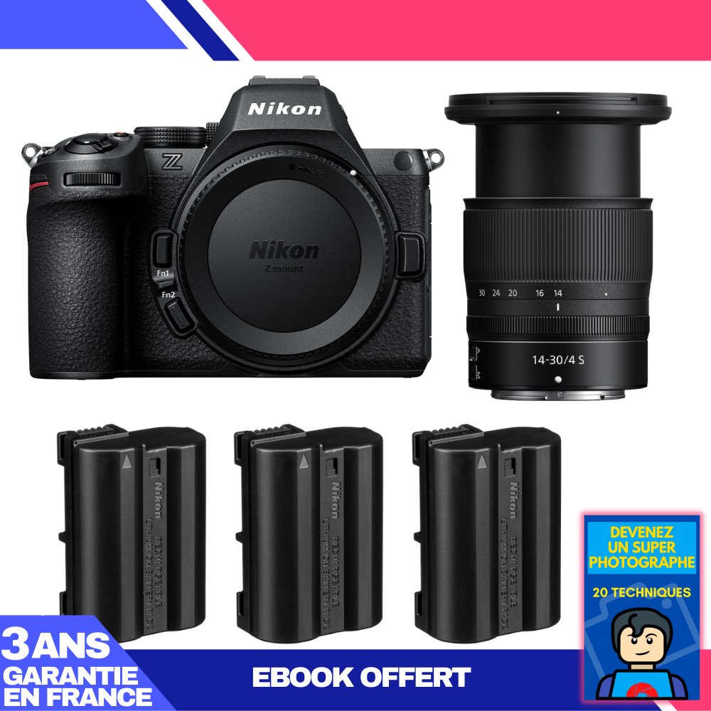 Nikon Z5 II Kit with 14-30mm f/4 S Lens + 3 EN-EL15c Batteries + Ebook: Become a Super Photographer