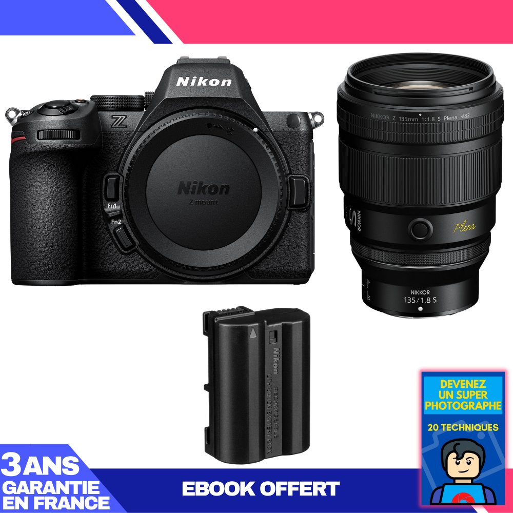 Nikon Z5 II + 135mm f/1.8 S Plena Lens + EN-EL15c Battery + 'Become a Super Photographer' Ebook