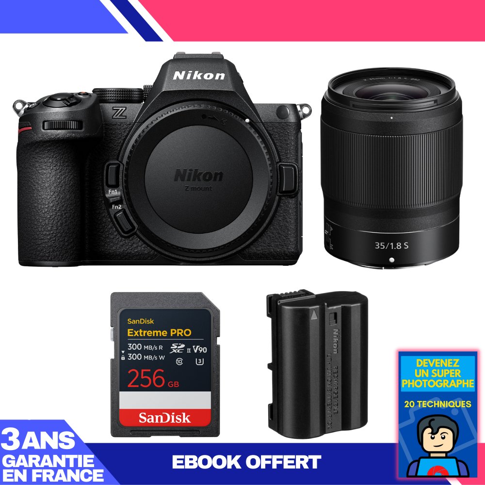 Nikon Z5 II Mirrorless Camera + 35mm f/1.8 S Lens + 256GB SanDisk Extreme PRO SDXC + EN-EL15c Battery + 'Become a Super Photographer' Ebook