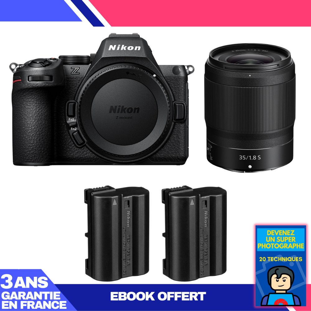 Nikon Z5 II Camera + 35mm f/1.8 S Lens + 2 EN-EL15c Batteries + Ebook - Become a Master Photographer