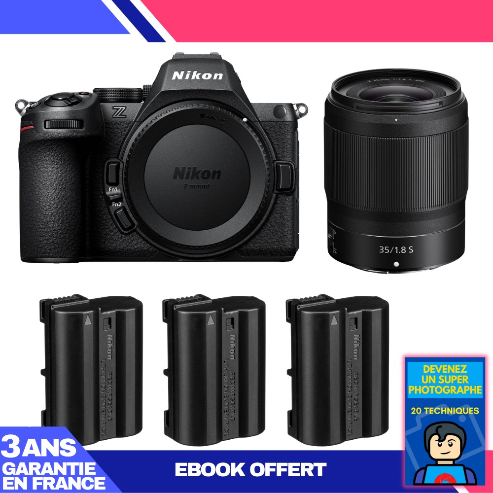 Nikon Z5 II Camera + 35mm f/1.8 S Lens + 3 EN-EL15c Batteries + 'Become a Super Photographer' Ebook
