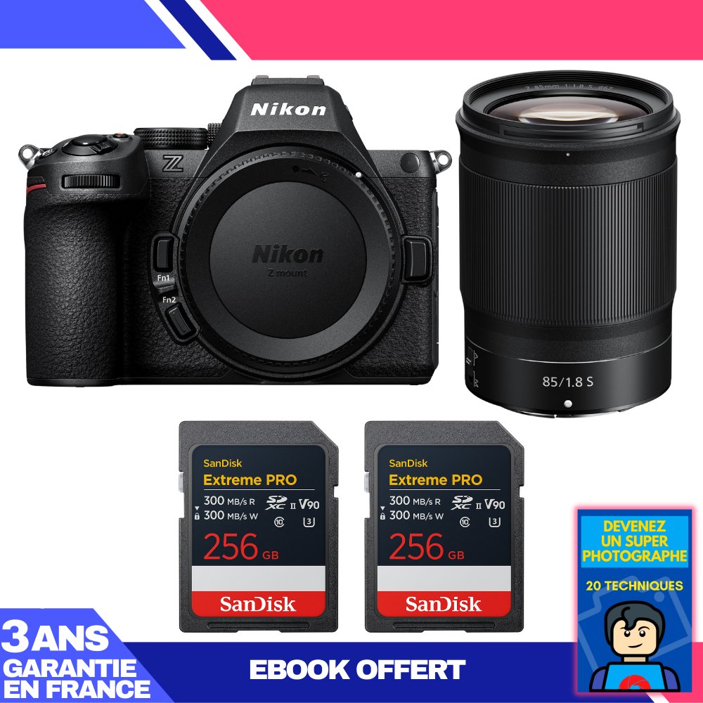 Nikon Z5 II + 85mm f/1.8 S Lens + 2x 256GB SanDisk Extreme PRO UHS-II SDXC Cards + 'Become a Master Photographer' Ebook