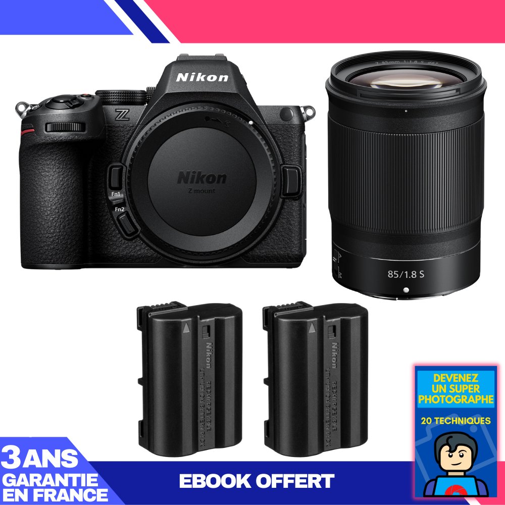 Nikon Z5 II Body + 85mm f/1.8 S Lens + 2x EN-EL15c Batteries + 'Become a Super Photographer' Ebook