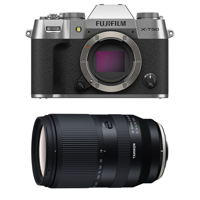 Fujifilm X-T50 Silver + Tamron 18-300mm f/3.5-6.3 Di III-A VC VXD 3-Year Warranty