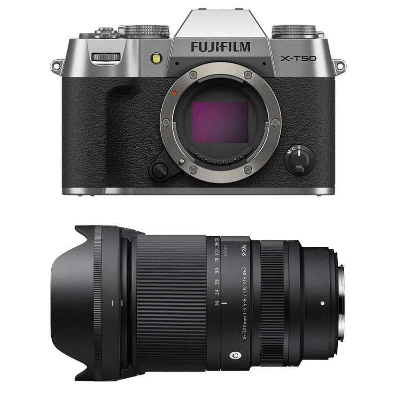 Fujifilm X-T50 Silver + Sigma 17-40mm f/1.8 DC Art Lens 3-Year Warranty