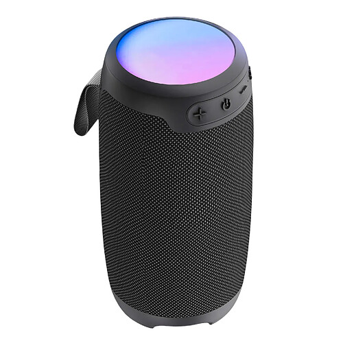 Enceinte portable sans fil Akashi - 10W, autonomie de 10 heures, lumières LED multicolores - Noir