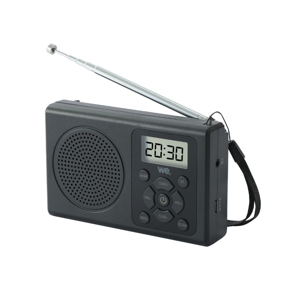 WE Portable FM Radio (No Batteries Included), Black