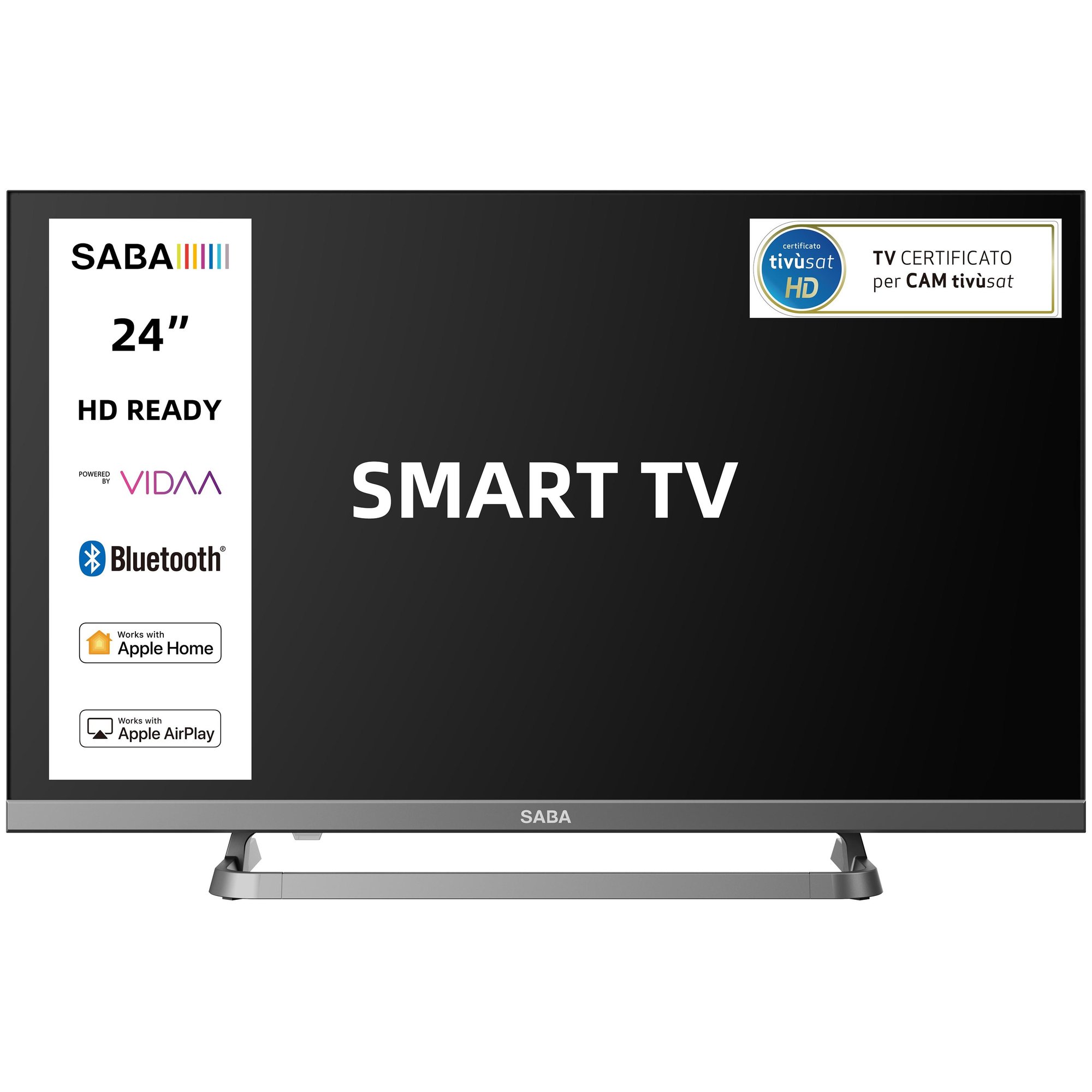 Saba 24" HD Smart TV, Gray