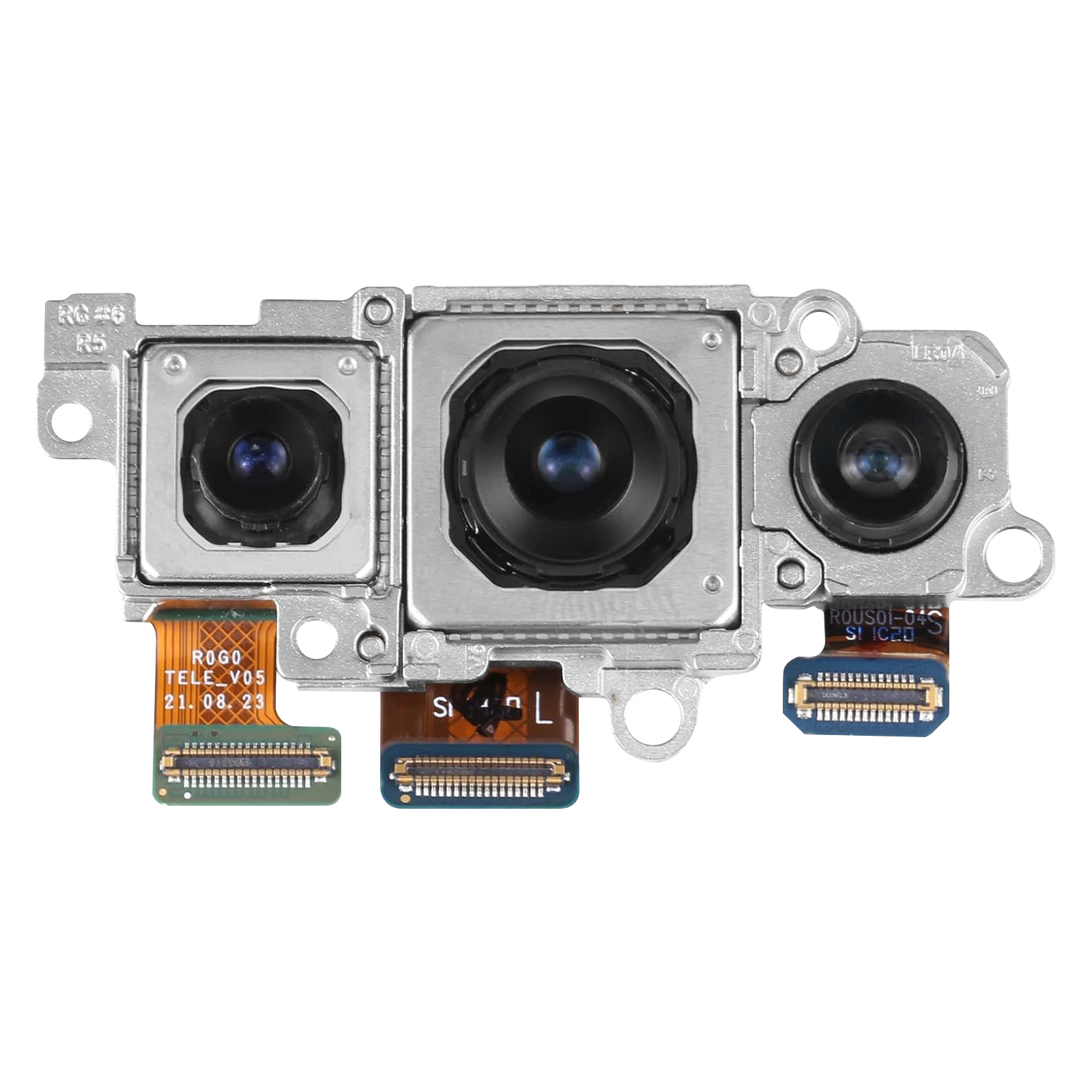 Clappio Triple Rear Camera Module for Galaxy S22 / S22 Plus - Complete Photo Kit Black/Silver
