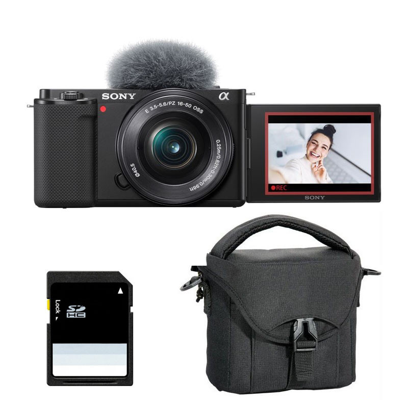 Sony Alpha ZV-E10 Black + 16-50mm PZ Lens + 3-Year Warranty + Bag + 8GB SD Card