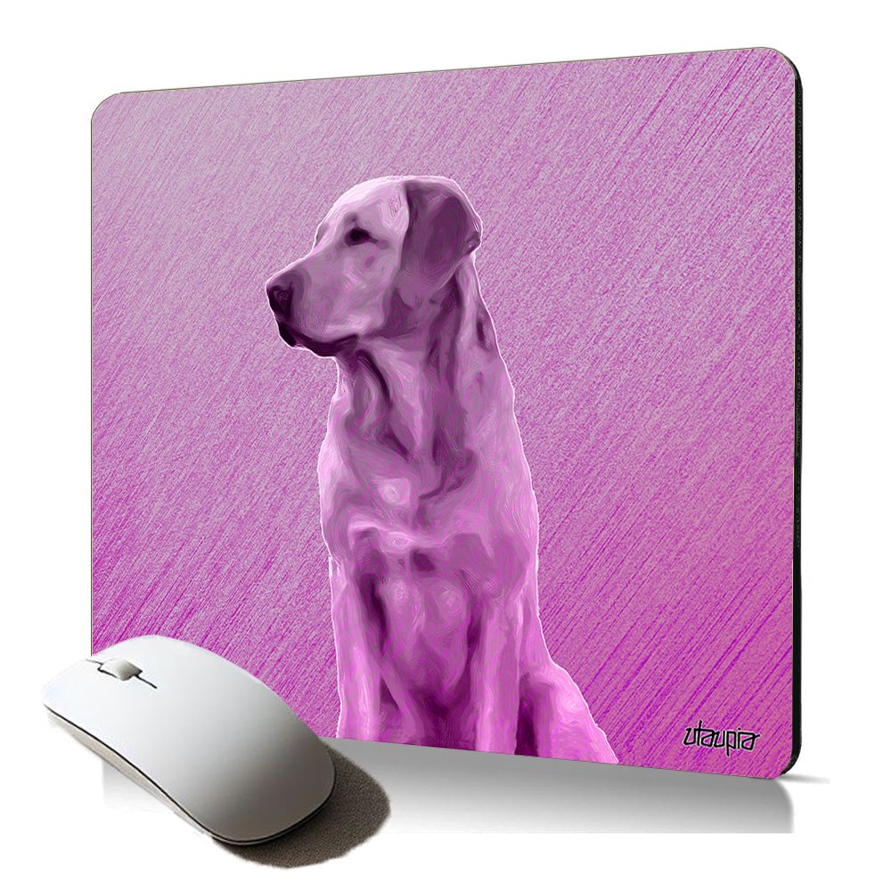 Utaupia Soft and Non-Slip Dog Theme Mouse Pad - Golden Retriever, Pink