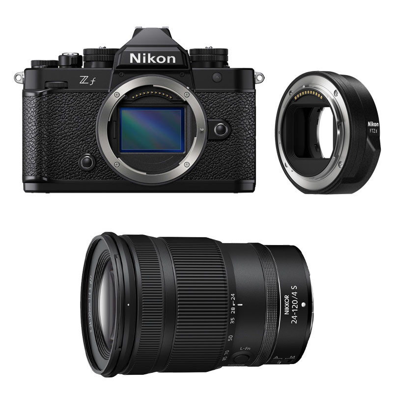 Nikon Zf Negro + Lente NIKKOR Z 24-120mm f/4 S + Adaptador FTZ II