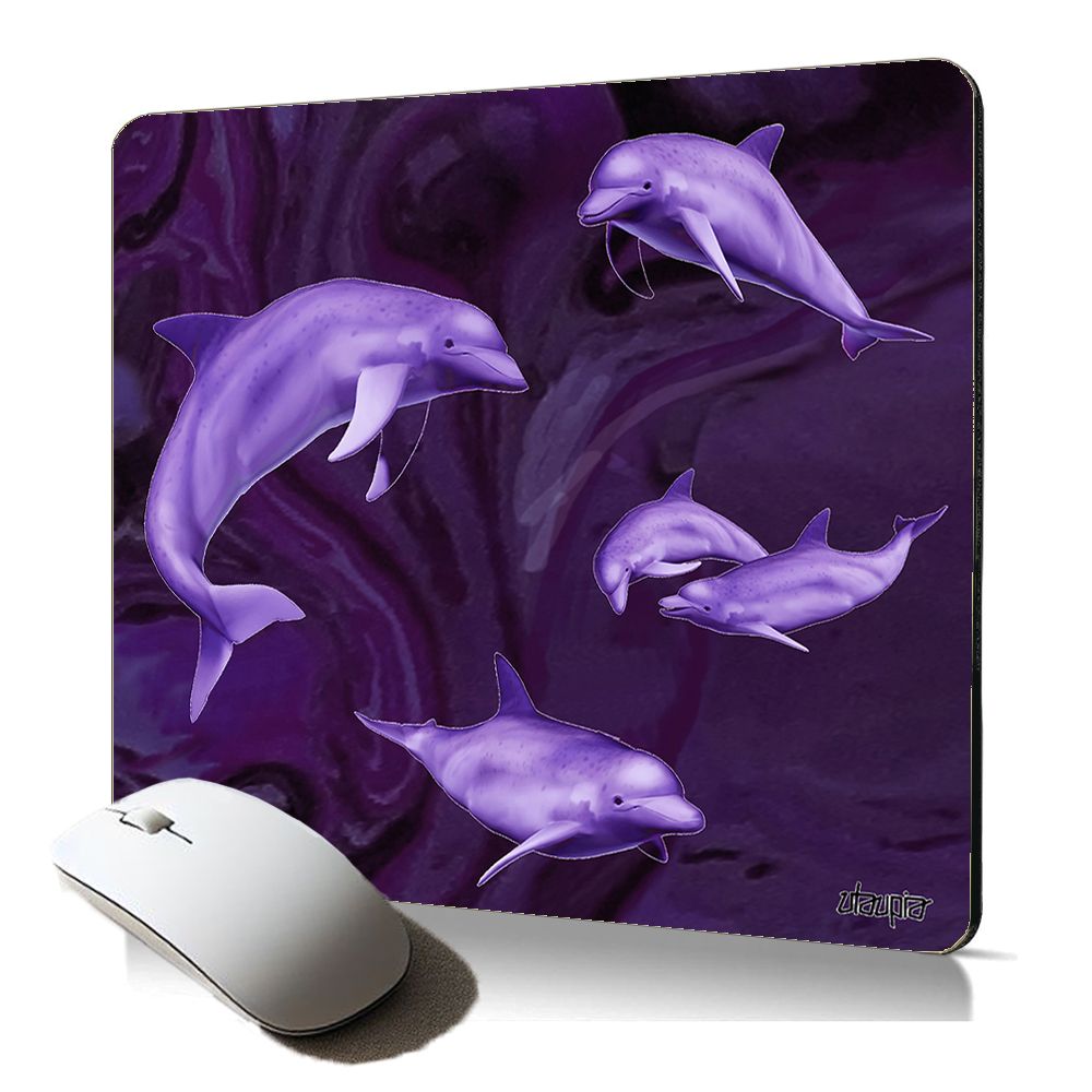 Utaupia Soft Mouse Pad - Marine Dolphin Marble Design