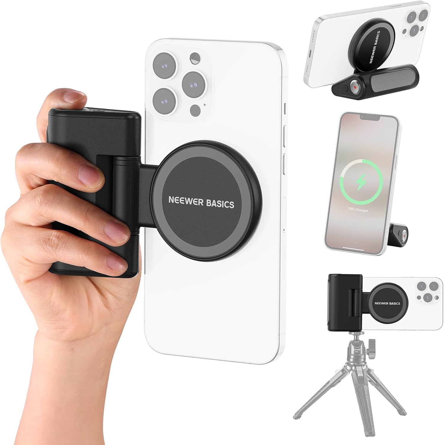 Soporte magnético Neewer con disparador remoto compatible con iPhone MagSafe