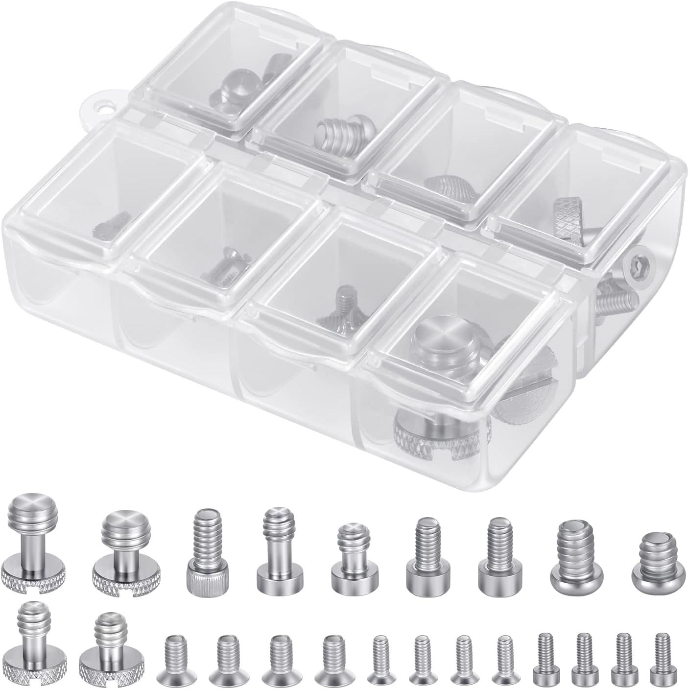 Kit de tornillos Neewer de 26 piezas, que incluye tornillos de 1/4'', 3/8'', M2, M2.5, M3 y M4 compatibles con la jaula de cámara Neewer UA002