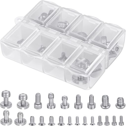 Kit de vis Neewer de 26 pièces, comprenant des vis de 1/4'', 3/8'', M2, M2.5, M3 et M4 compatibles avec la cage de caméra Neewer SmallRig UA002