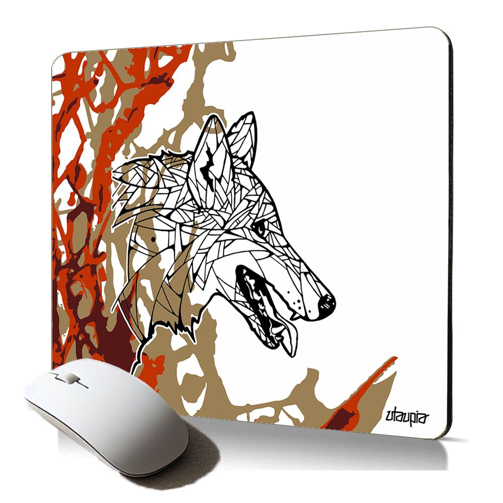 Almohadilla de ratón suave Utaupia Lobo Étnico - Regalo artístico para gaming