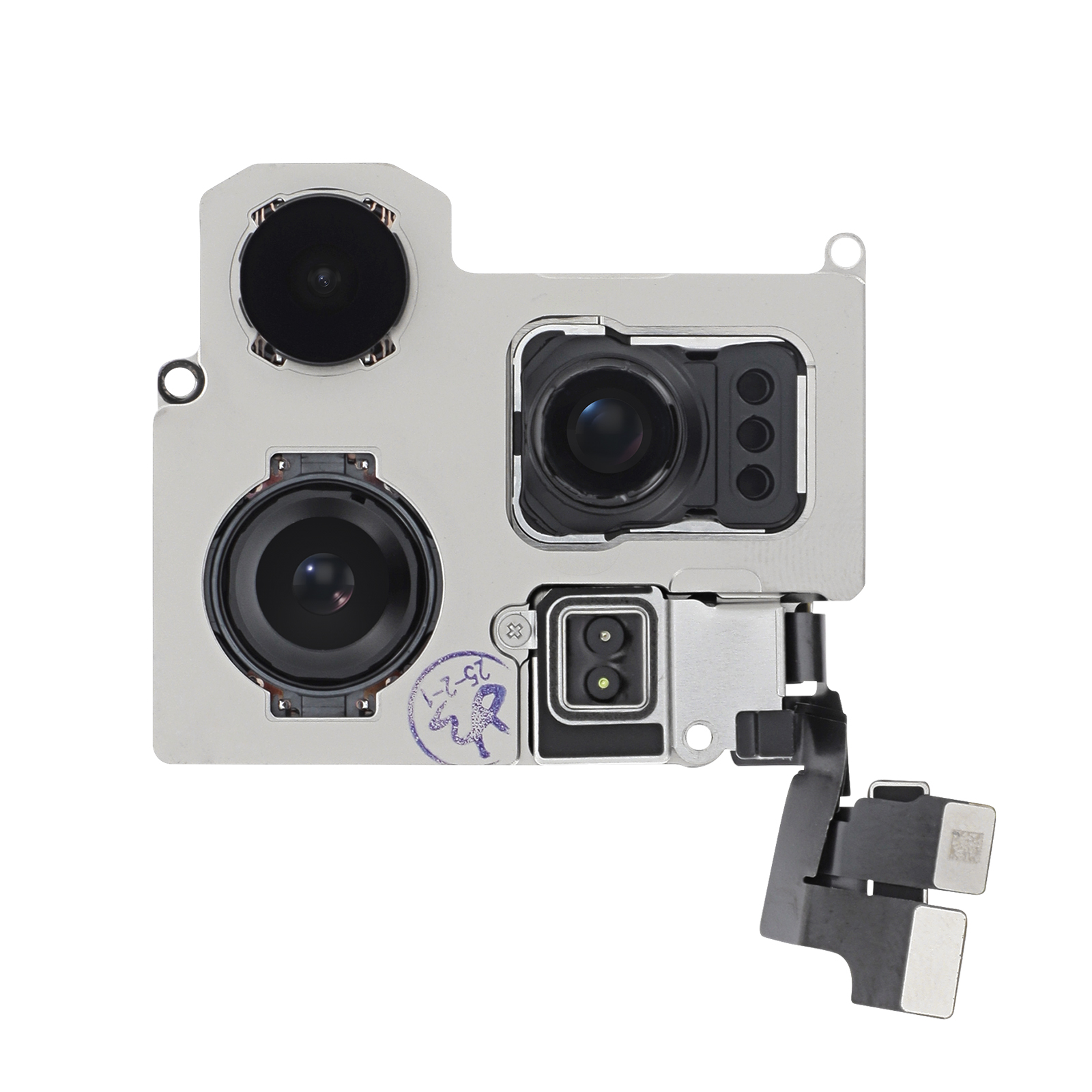 Clappio Triple Rear Camera for iPhone 16 Pro - Main/Zoom/Ultra Wide Angle, Black/Silver