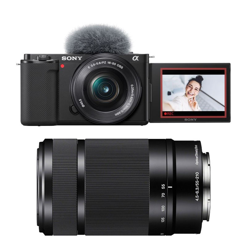 Sony Alpha ZV-E10 Black + 16-50 + 55-210 3-Year Warranty