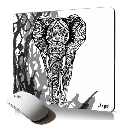 Tapis de souris souple Utaupia - Motif Éléphant Zen
