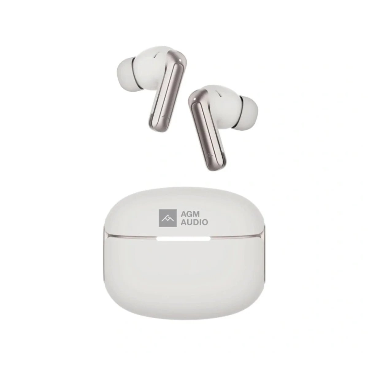 AGM Buds 8 Wireless Earbuds - Beige (13mm Dynamic Driver, Noise Cancellation)