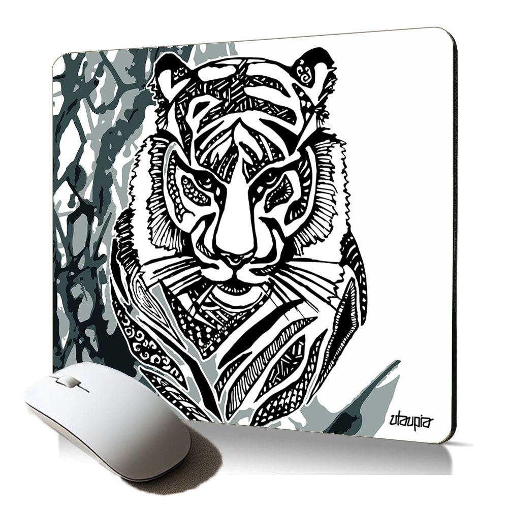 Manta para ratón suave Utaupia Tigre - Diseño estético y antiadesivo para jugadores