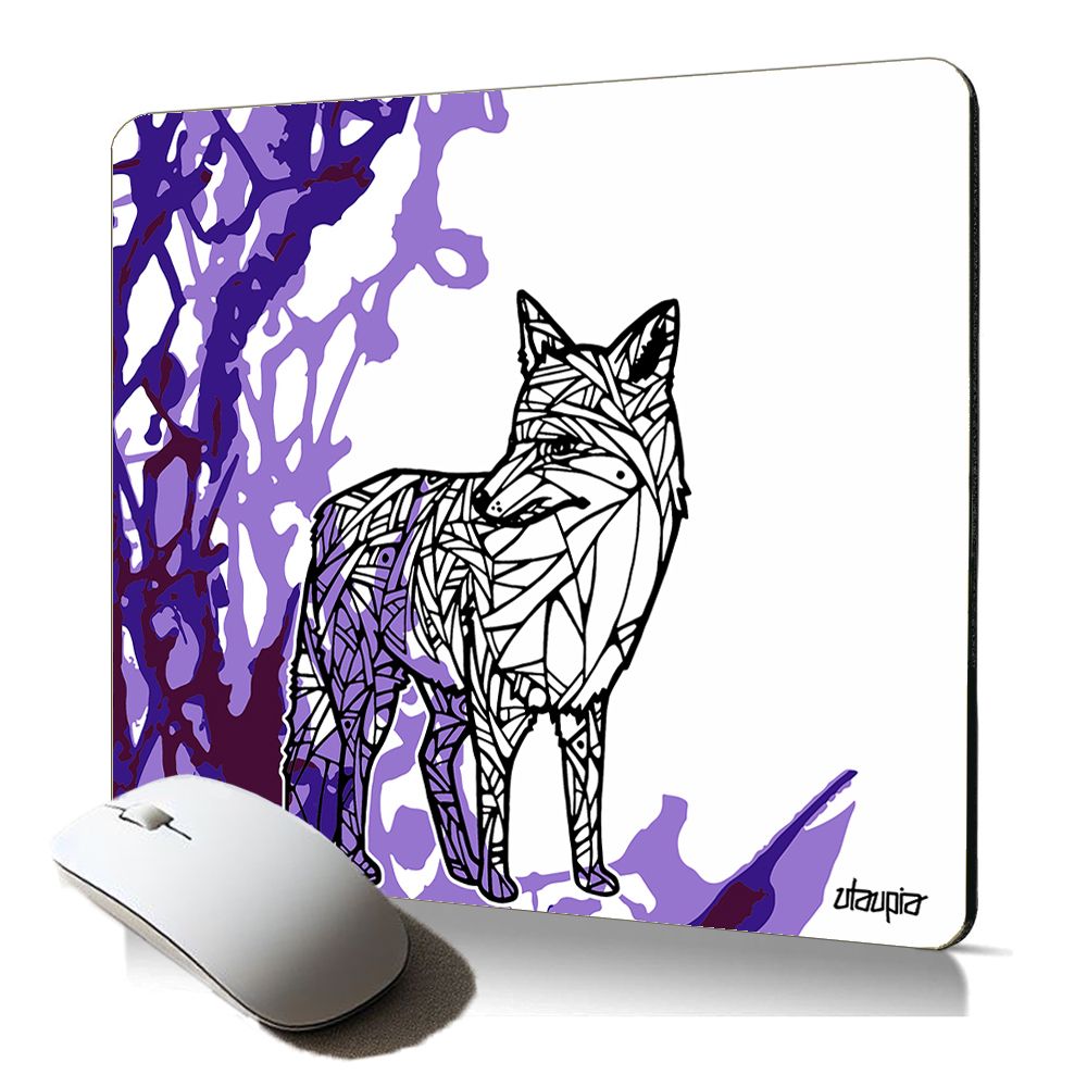 Tapis de souris souple et durable Utaupia avec art renard