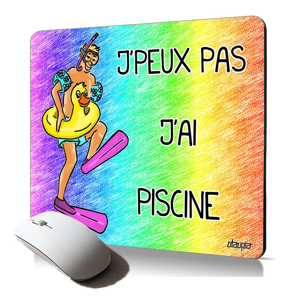 Utaupia Soft Mouse Pad - 'I Can't, I Have a Pool' Humorous Sports Comic Design for Office, Anti-Slip, Waterproof Gaming