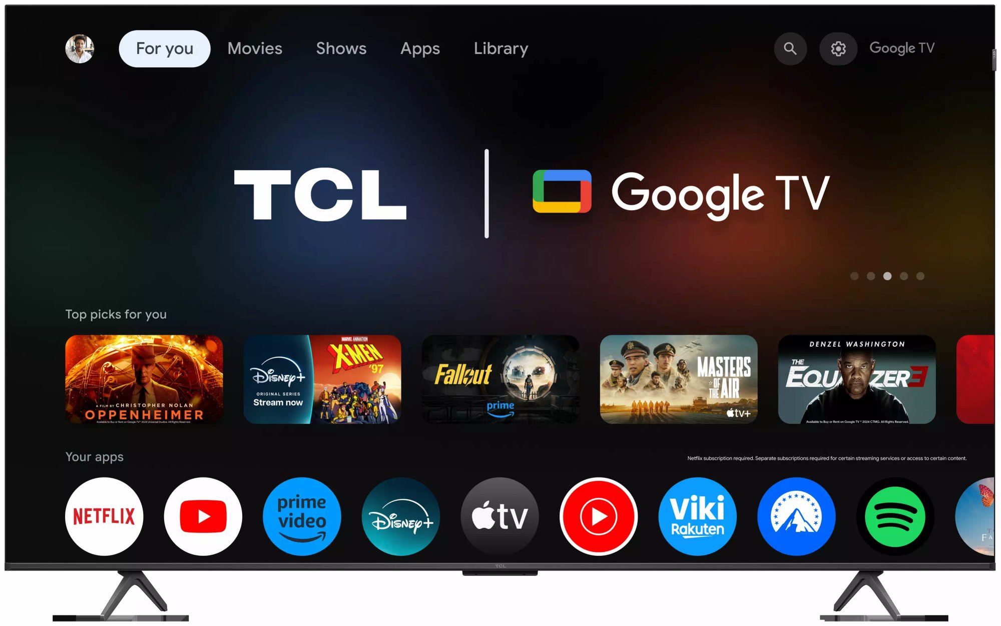 TV TCL 65T8C de 65 pulgadas 4K QLED 144 Hz