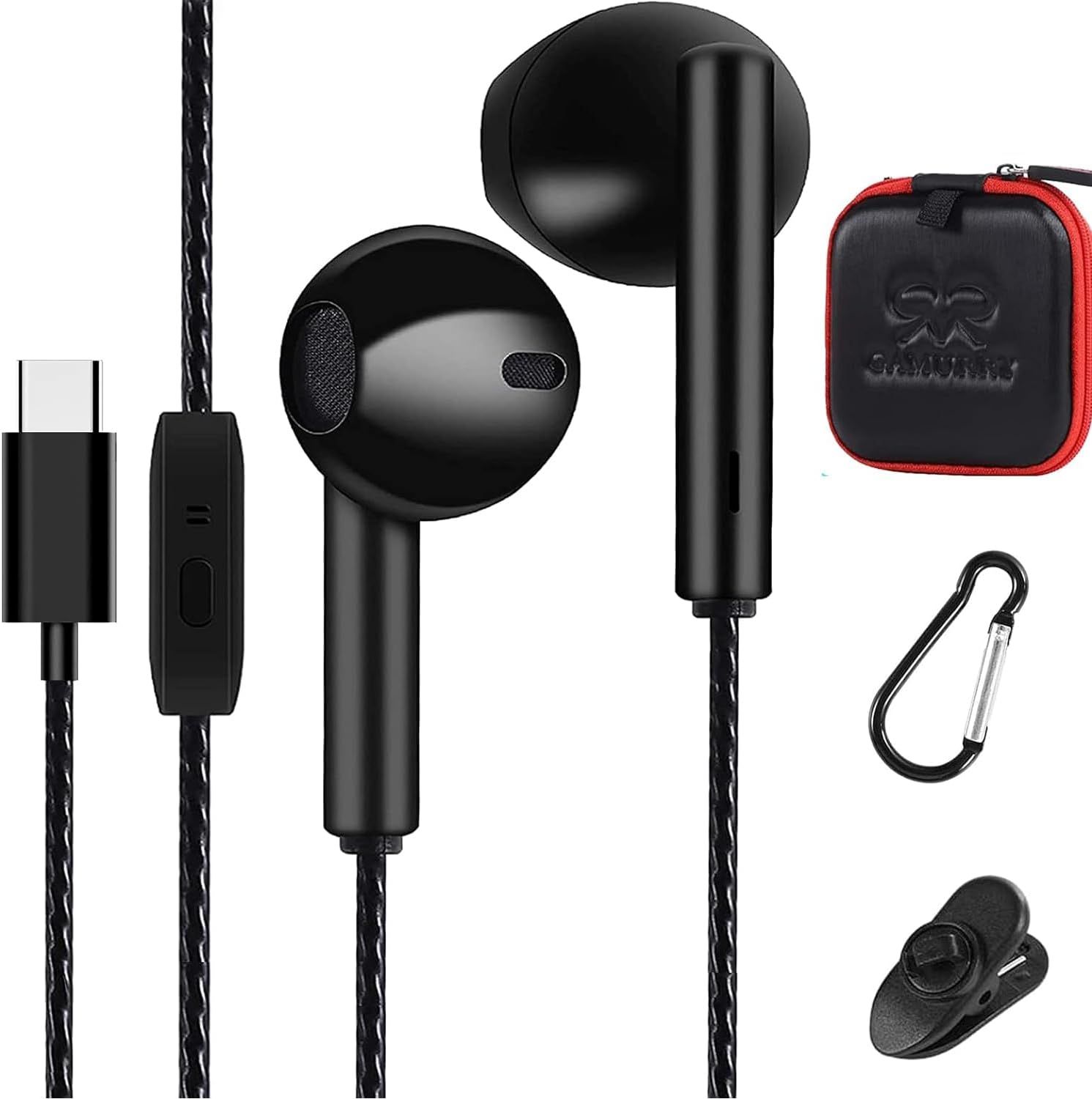 KALANKA Wired In-Ear Headphones with USB Type C, High Quality Audio Microphone