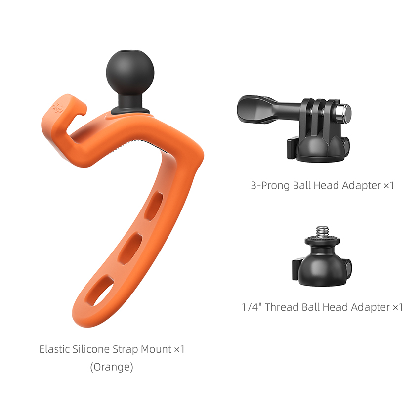 Lichifit Elastic Mini Q Camera Support (Orange) - Action Mount for Insta360, DJI, GoPro