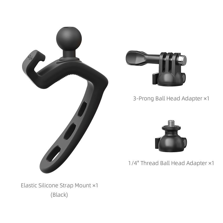 Lichifit Elastic Mini Q Camera Support (Black) for Action Mounting - Insta360, DJI, GoPro