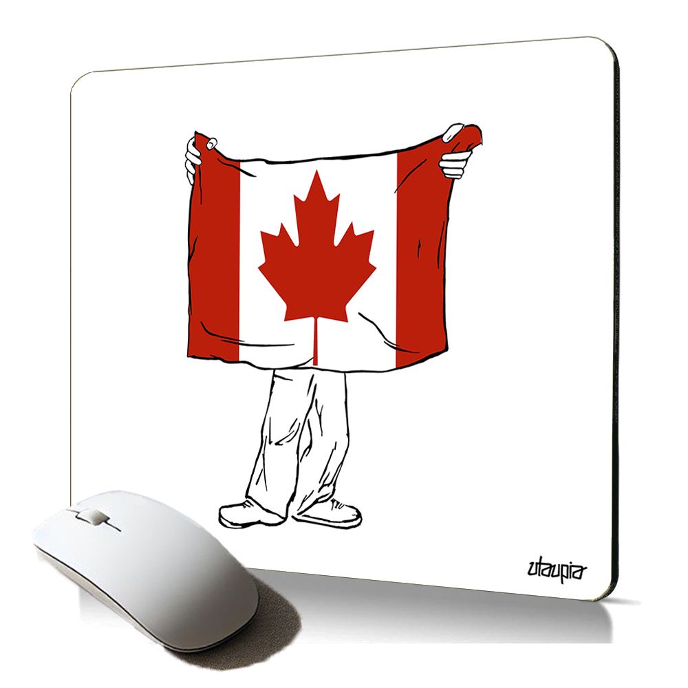Utaupia Soft Mouse Pad - Canada Flag, Ergonomic, Anti-Slip, Waterproof, 23x19cm