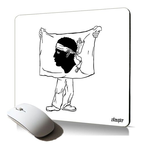 Tapis de souris souple Utaupia - Drapeau Corse, Bloc-notes de jeu pour clavier, Accessoire durable pour PC