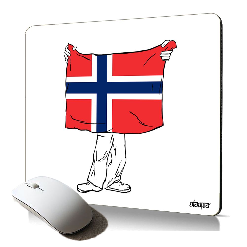 Utaupia Soft Mouse Pad with Norwegian Flag Pattern - Ergonomic, Stable, Football Design