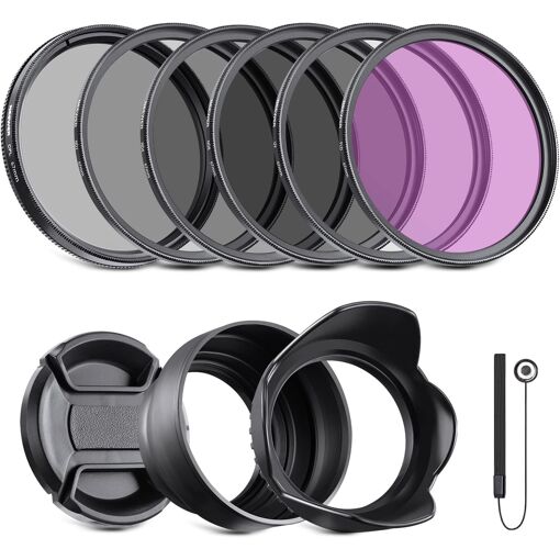 Kit de filtro de lente Neewer 67mm ND2-ND8 UV CPL FLD