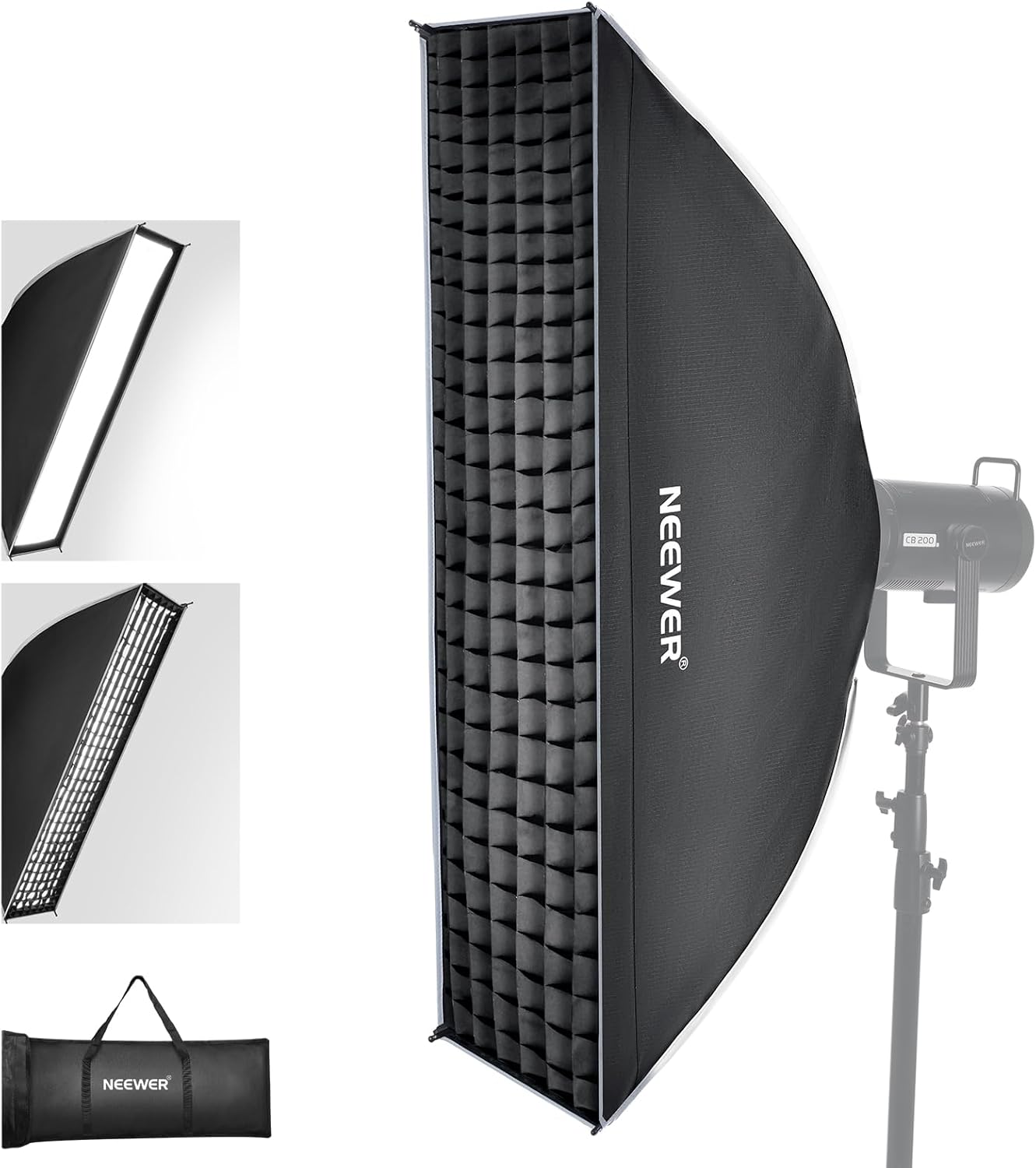 Kit Neewer Softbox - Rectángulo 30x5x119x4cm con Difusores de Luz