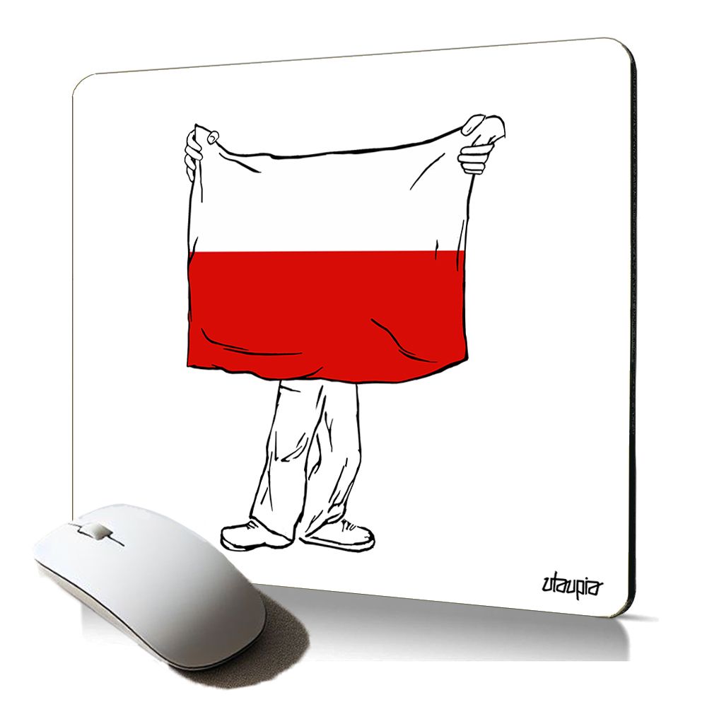 Utaupia Soft Mouse Pad with Polish Flag Design - Ergonomic, Flexible, Waterproof