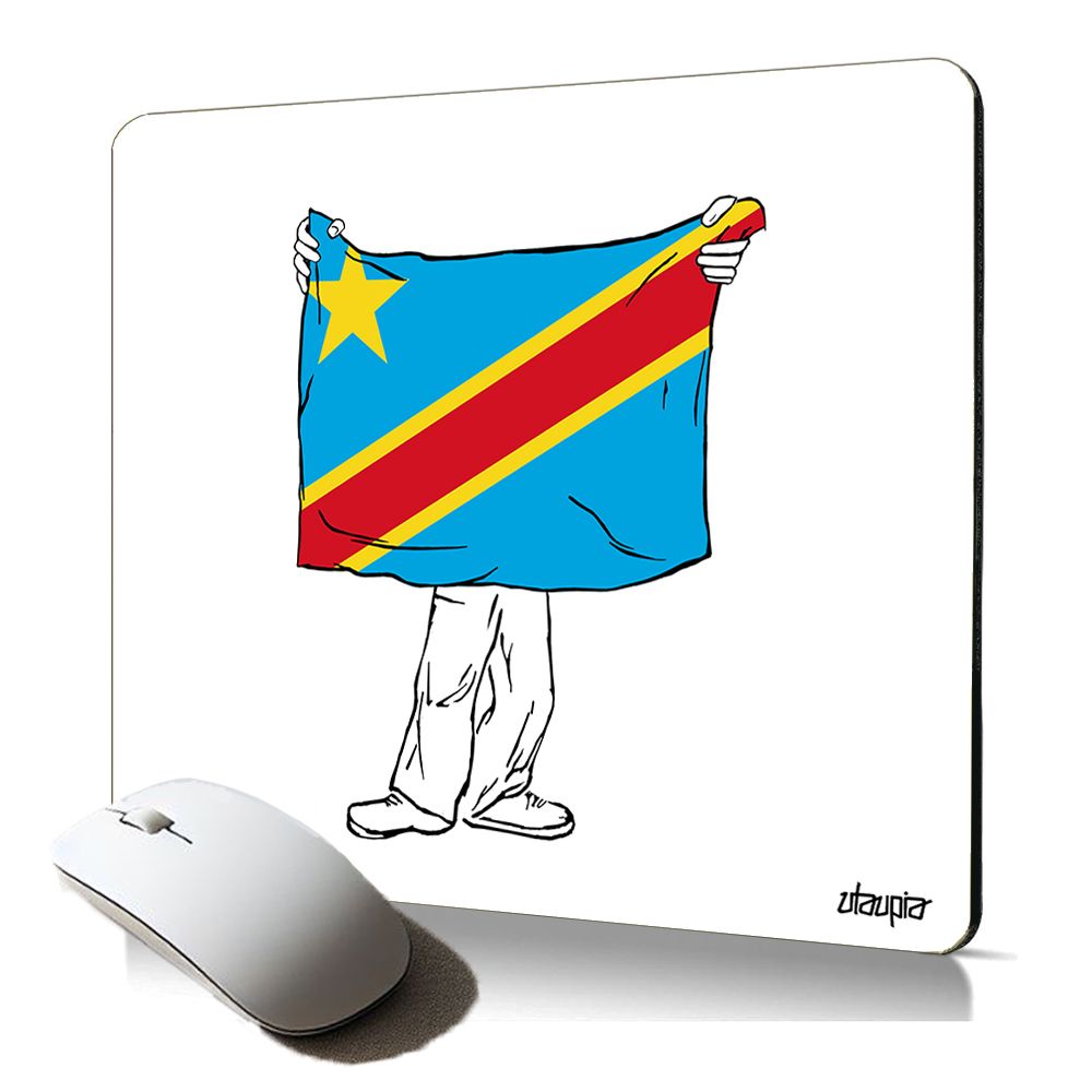 Tapis de souris souple Utaupia - Drapeau du Congo Kinshasa