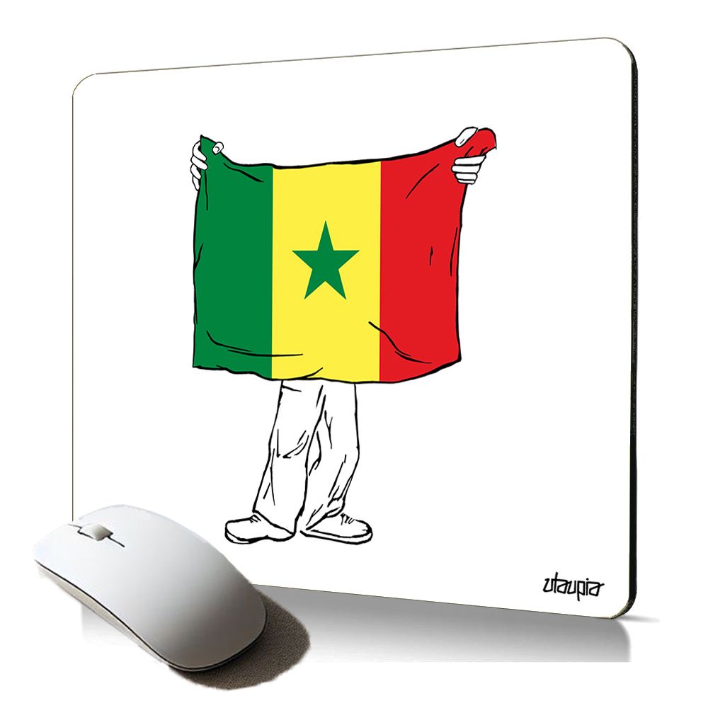 Utaupia Soft Mouse Pad - Senegal Flag (Africa Cup for Professionals, World Cup for Gamers)