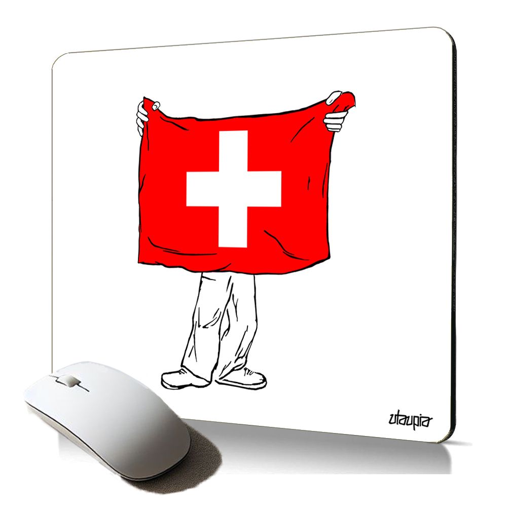 Utaupia Soft Mouse Pad with Swiss Flag Design - World Cup Football Theme (Standard Size)