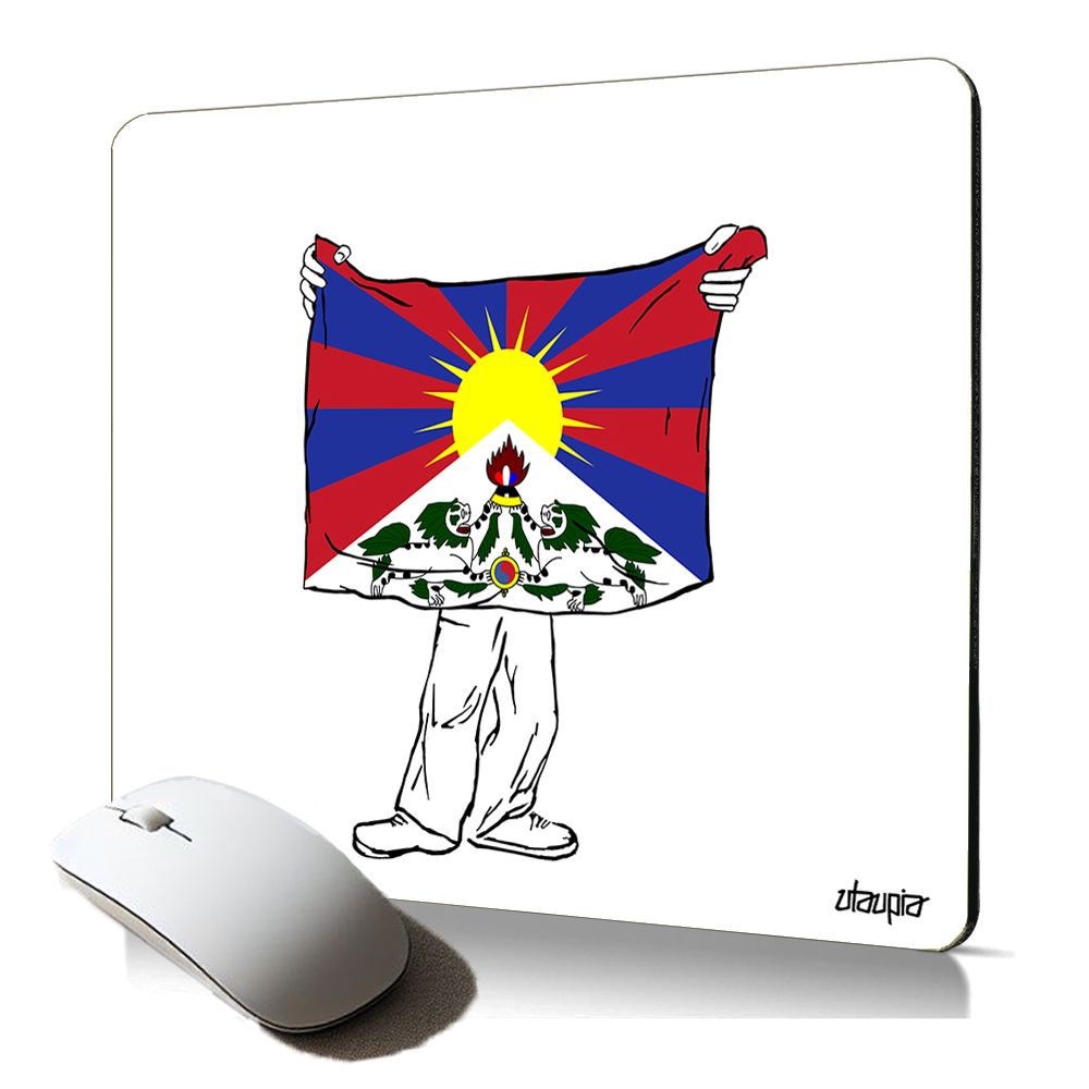 Utaupia Soft Mouse Pad with Tibetan Flag Pattern - Zen Buddhism Design