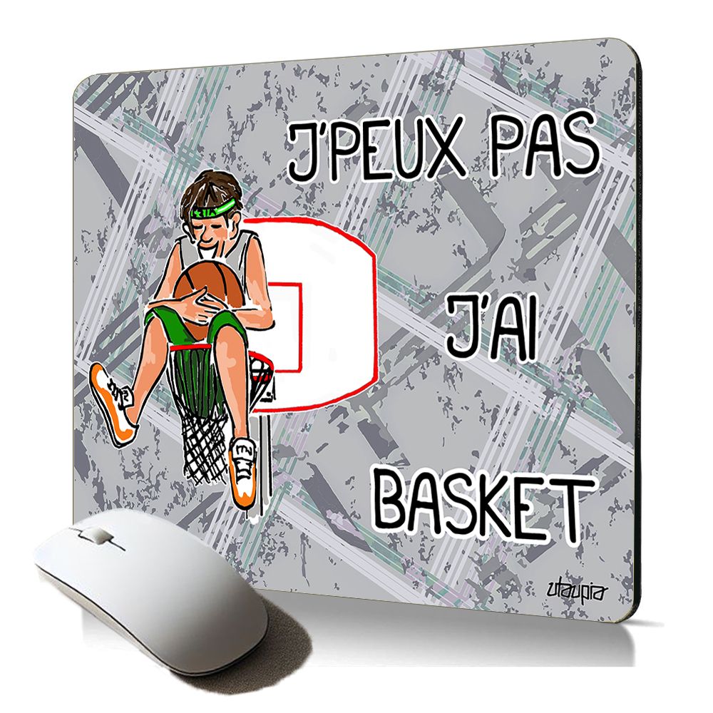 Utaupia Ergonomic Mouse Pad - Basketball Themed, Funny Gray